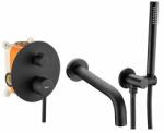 Rea Baterie cada - dus incastrata Rea Lungo negru mat cu set de dus si corp ingropat (REA-P6300)