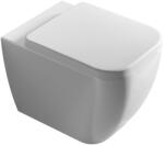 Hatria Set vas WC stativ Hatria, Bianca, back-to-wall, cu capac WC, rimless, alb (BIANCA SET WC ST) - sanoterm