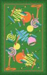 Print Covor Pentru Copii, Print 1127, Verde, Suport Pasla (2000000049250) Covor