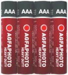 AgfaPhoto Elem, AAA, 4 db, féltartós (szén-cink), zsugor, AGFAPHOTO Heavy Duty (AGHDAAA4) - officemarket