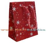 QX karácsonyi dísztasak 11x15 csill. piros hópihe 376328