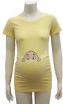 Mommystyle Rövid ujjú kismama póló kukucs (l) - citrom