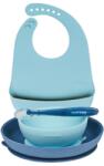 Nattou 4 részes szilikon étkészlet előkével 4-36hó kék