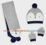 Mayoral Moda sapka, sál és kesztyű szett / grau - newborn boy - 1f - 12 hó 9311