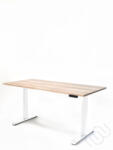  InspiDesk Expert Állítható Magasságú Asztal - Akác 138x80x2, 5 cm lap - Fehér láb