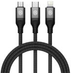 Nillkin SWIFT PRO cablu de date 3in1 (USB - lightning/microUSB/Type-C, 4, 4A, încărcător rapid, 150cm, șiret) NEGRU GP-155029 (GP-155029)