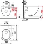 Jika H8207160000001 MIO fali Wc csésze, mélyöblítésű RIMLESS