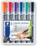 STAEDTLER Alkoholos marker készlet, 2 mm, kúpos, STAEDTLER Lumocolor® 352 , 6 különböző szín (TS352WP6) - iroda24