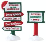 Lemax 2 db útjelző tábla Santas Wonderland kollekció - dekorfalvak