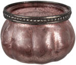 Clayre & Eef Set 2 suporturi lumanari sticla roz 9x6 cm (6GL4380)