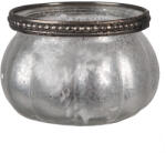 Clayre & Eef Set 2 suporturi lumanari sticla argintie 9x6 cm (6GL4379)