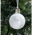  Fehér műanyag gömb, elől kör alakú nyílással, világítással. Mérete: 9 cm