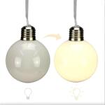  Világítós fehér műanyag gömb, mérete: 8 cm