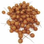  Glitteres drótos bogyó - bronz. Mérete: 1, 5 cm