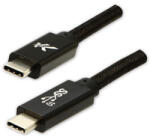Logo Cablu USB cu logo (3.2 gen 2), USB C tată - USB C tată, 1m, putere 100W, 10 Gb/s, 20V/5A, negru, cutie, împletitură de nailon,