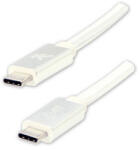 Logo Cablu USB cu logo (3.2 gen 2), USB C tată - USB C tată, 1m, putere 100W, 10 Gb/s, 20V/5A, alb, cutie, împletitură nailon, h