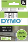 DYMO Bandă Dymo originală pentru imprimantă de etichete, Dymo, 43610, S0720770, imprimare neagră/bază transparentă, 7m, 6mm, D1