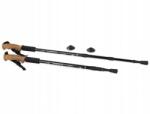 Nordic Walking Bețe de trekking pentru mers nordic cu mâner ergonomic din plută, 135 cm, 2 buc, negru