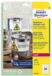 Avery-Zweckform Etichete Avery Zweckform 70mm x 37mm, A4, mate, albe, 24 etichete, foarte rezistente, pachet de 20, L4718-20, pentru imprimante laser