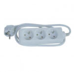  Cablu de rețea prelungitor 230V, CEE7 (ștecher) - priză 3x, 3m, aprobat VDE, alb, ALIMENTARE