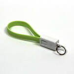 Logo Cablu USB cu logo (2.0), USB A mascul - microUSB mascul, 0.2m, verde deschis, blister, breloc, FURNIZARE