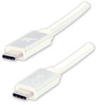 Logo Cablu USB cu logo (3.2 gen 1), USB C tată - USB C tată, 2m, 5 Gb/s, 5V/3A, alb, cutie, împletitură de nailon, capac conector din aluminiu