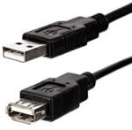 Neutralle Cablu prelungitor USB Logo Economy (2.0), USB A tată - USB A mamă, 3m, negru