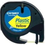 DYMO Bandă Dymo originală pentru imprimantă de etichete, Dymo, 59423, S0721620, imprimare neagră/fond galben, 4m, 12mm, bandă de plastic LetraTag