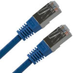  Cablu LAN de rețea FTP patchcord, Cat. 5e, RJ45 tată - RJ45 tată, 5 m, ecranat, albastru, cupru pur, economic, ALIMENTARE