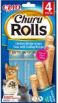 Inaba Foods Churu Rolls Chicken 4x10g rulou pentru pisici, cu pui, ton si scoici