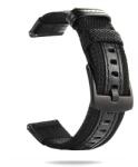 Hello Nylon És Bőr Univerzális Óraszíj - Okosóra Nylon És Bőr Pótszíj 20 mm - Fekete