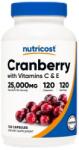 Nutricost Cranberry 500 mg + Vitamins C & E [120 капсули]