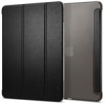 Spigen SMART FOLD tok álló, bőr hatású (aktív FLIP, oldalra nyíló, TRIFOLD, asztali tartó) FEKETE Apple IPAD Pro 13 (2024) (ACS07015)