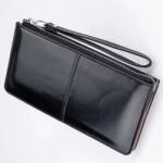 CRM Portofel pentru femei, CRM, din Piele, cu Fermoar, Negru, 21 x 11.5 cm (603)
