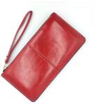 CRM Portofel pentru femei, CRM, din Piele, cu Fermoar, Rosu, 21 x 11.5 cm (613)