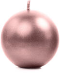  Gyertyagömb, metál, rózsa arany, 6cm (1 db / 10 db. ) (SKUMET60-019R-OP)