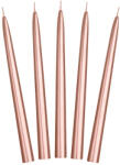  Kúpos gyertyák, fémes, rózsaszín arany, 24cm (1 db / 10 db. ) (SKMET-019R)