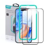 ESR GP-149494 2db iPhone 15 Plus 2.5D 9H fekete üveg kijelzővédő + segédkeret (GP-149494)