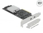 Delock PCI Express x8 kártya - 2x USB-C USB 3.2 Gen 2x2 (89011)
