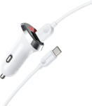 BOROFONE Autós töltő BZ15 Auspicious - 2xUSB - 2, 4A USB Type C kábellel fehér