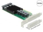 Delock PCI Express x16 kártya - 8 x belső NVMe SFF-8643 (90504) (90504) - aqua