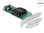 Delock PCI Express x8 kártya - 2 x belső NVMe SFF-8643 (90438) (90438) - aqua