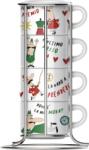 Bialetti Cappuccino Csésze Szett Állvánnyal - 4 db, 250 ml
