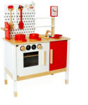  Mini Chef Fa Játék Konyha - Piros-Fehér - 58x78x30 cm (PLH5902808151753)