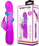 Pretty Love Vibrator Pretty Love Molly, 12 Moduri Vibratii, 3 Moduri Rotatii, Silicon, USB, Mov, 20.5 cm Vibrator
