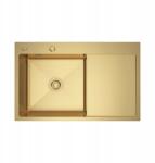 Erga HD, 1 kamrás acél mosogató 780x490x210 mm, jobb, arany, ERG-MLS-HD7849RG (ERG-MLS-HD7849RG)