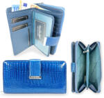 Jennifer Jones Női Bőr Pénztárca 5280-2 Kék Lakk - Közepes Méret (49573299)