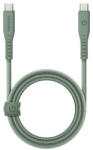 Energea kabel Flow USB-C / USB-C szövet gyorstöltő- és adatkábel, 1.5m, 240W, 5A, zöld (CBL-FLCC-GRN150M)