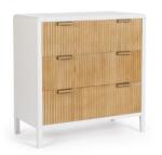 Bizzotto Comoda 3 sertare lemn alb natur Charley 80x40x82 cm (0748601) Comoda