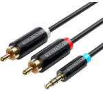 Vention Cablu audio Vention 1x Jack 3.5 mm Male - 2x RCA Male, 1m, negru (BCLBF)